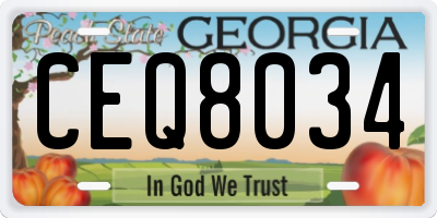 GA license plate CEQ8034