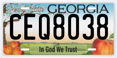 GA license plate CEQ8038