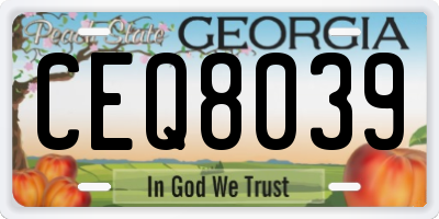 GA license plate CEQ8039