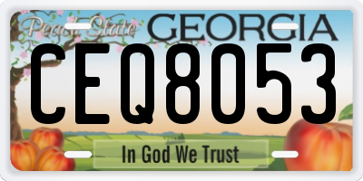GA license plate CEQ8053