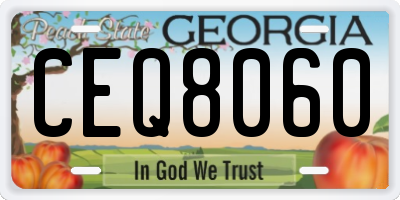 GA license plate CEQ8060
