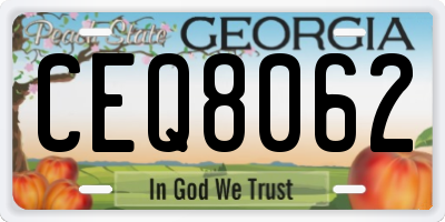 GA license plate CEQ8062