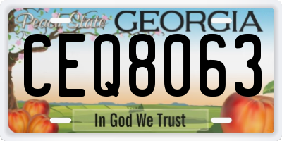 GA license plate CEQ8063
