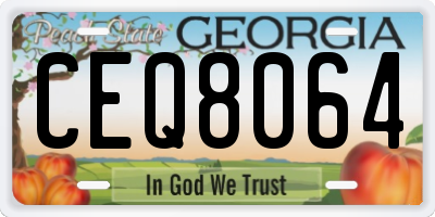 GA license plate CEQ8064
