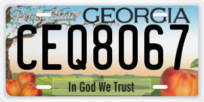GA license plate CEQ8067