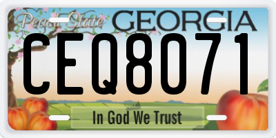 GA license plate CEQ8071