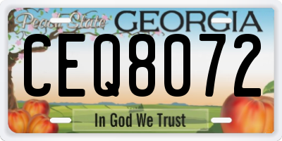 GA license plate CEQ8072