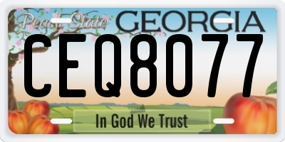 GA license plate CEQ8077