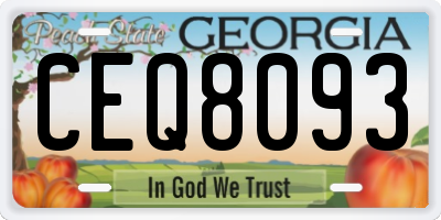 GA license plate CEQ8093