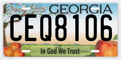 GA license plate CEQ8106