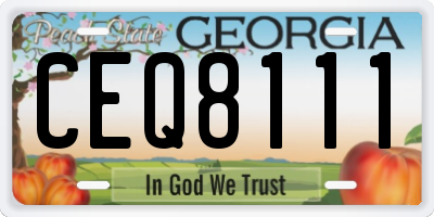 GA license plate CEQ8111