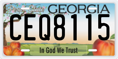 GA license plate CEQ8115