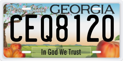 GA license plate CEQ8120