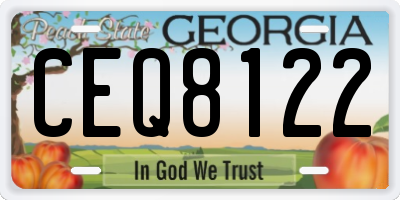 GA license plate CEQ8122