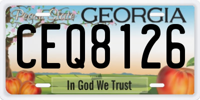 GA license plate CEQ8126