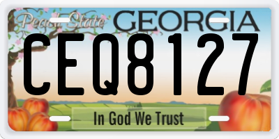 GA license plate CEQ8127