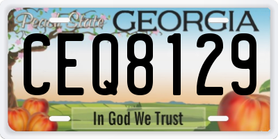 GA license plate CEQ8129