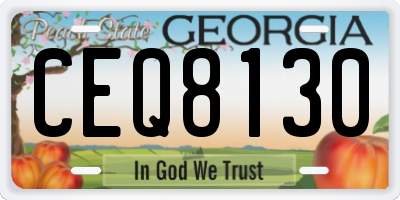 GA license plate CEQ8130