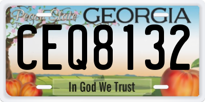 GA license plate CEQ8132