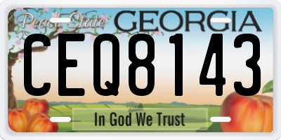 GA license plate CEQ8143