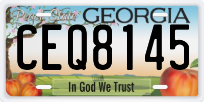 GA license plate CEQ8145