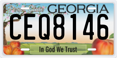 GA license plate CEQ8146