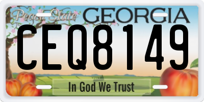GA license plate CEQ8149