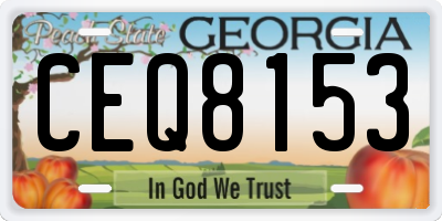 GA license plate CEQ8153