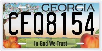 GA license plate CEQ8154