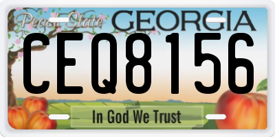 GA license plate CEQ8156