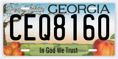 GA license plate CEQ8160
