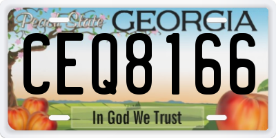 GA license plate CEQ8166