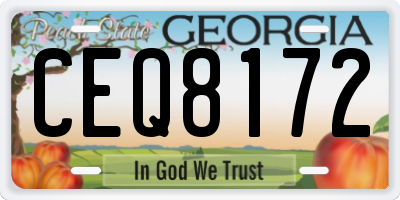 GA license plate CEQ8172