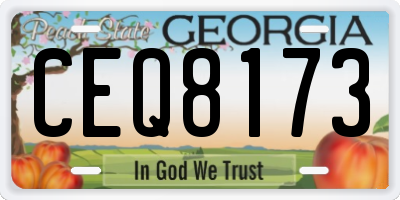 GA license plate CEQ8173