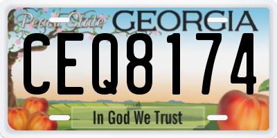 GA license plate CEQ8174