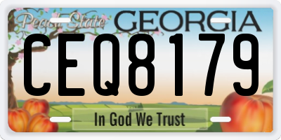 GA license plate CEQ8179