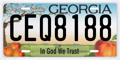 GA license plate CEQ8188