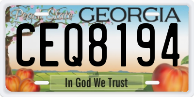 GA license plate CEQ8194