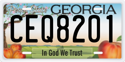 GA license plate CEQ8201