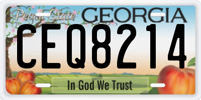 GA license plate CEQ8214