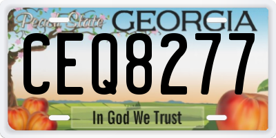 GA license plate CEQ8277