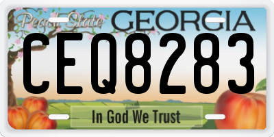 GA license plate CEQ8283