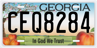 GA license plate CEQ8284