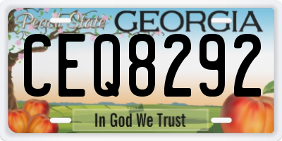 GA license plate CEQ8292
