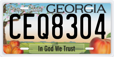 GA license plate CEQ8304