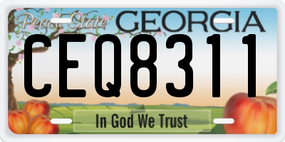 GA license plate CEQ8311