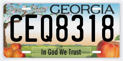 GA license plate CEQ8318