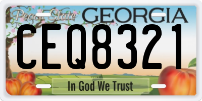 GA license plate CEQ8321