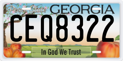 GA license plate CEQ8322