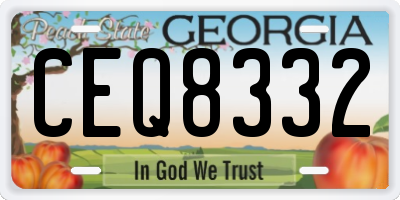 GA license plate CEQ8332